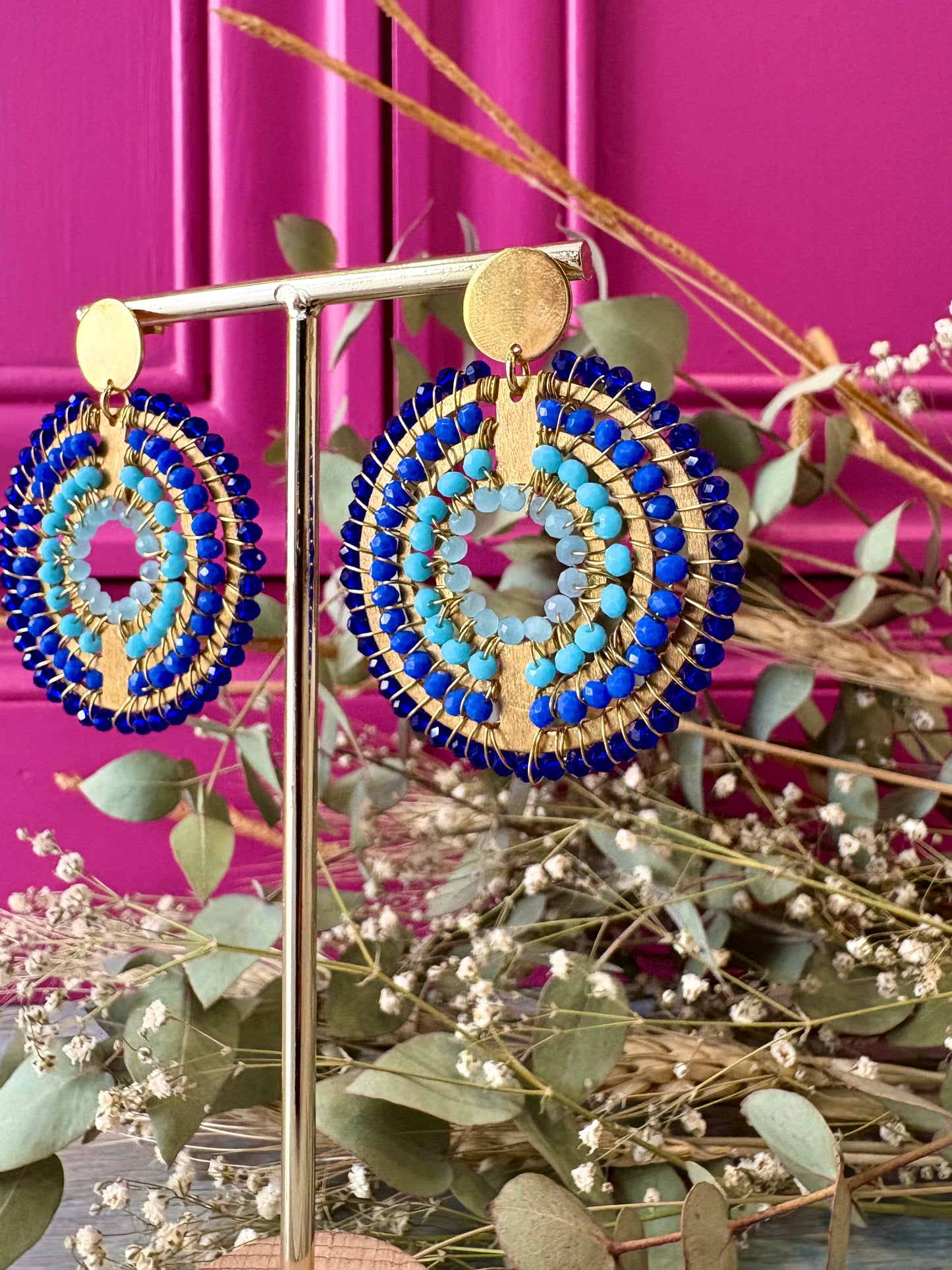 Pendientes Maxi tejidos Midi AZUL