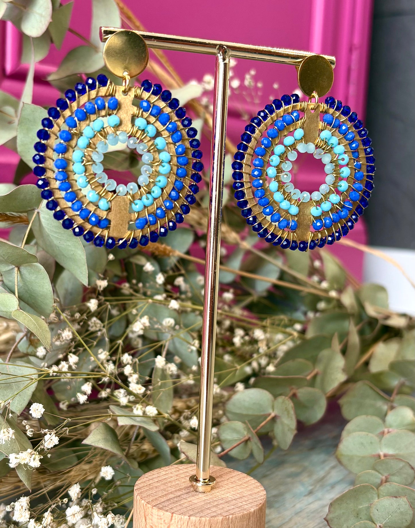 Pendientes Maxi tejidos Midi AZUL