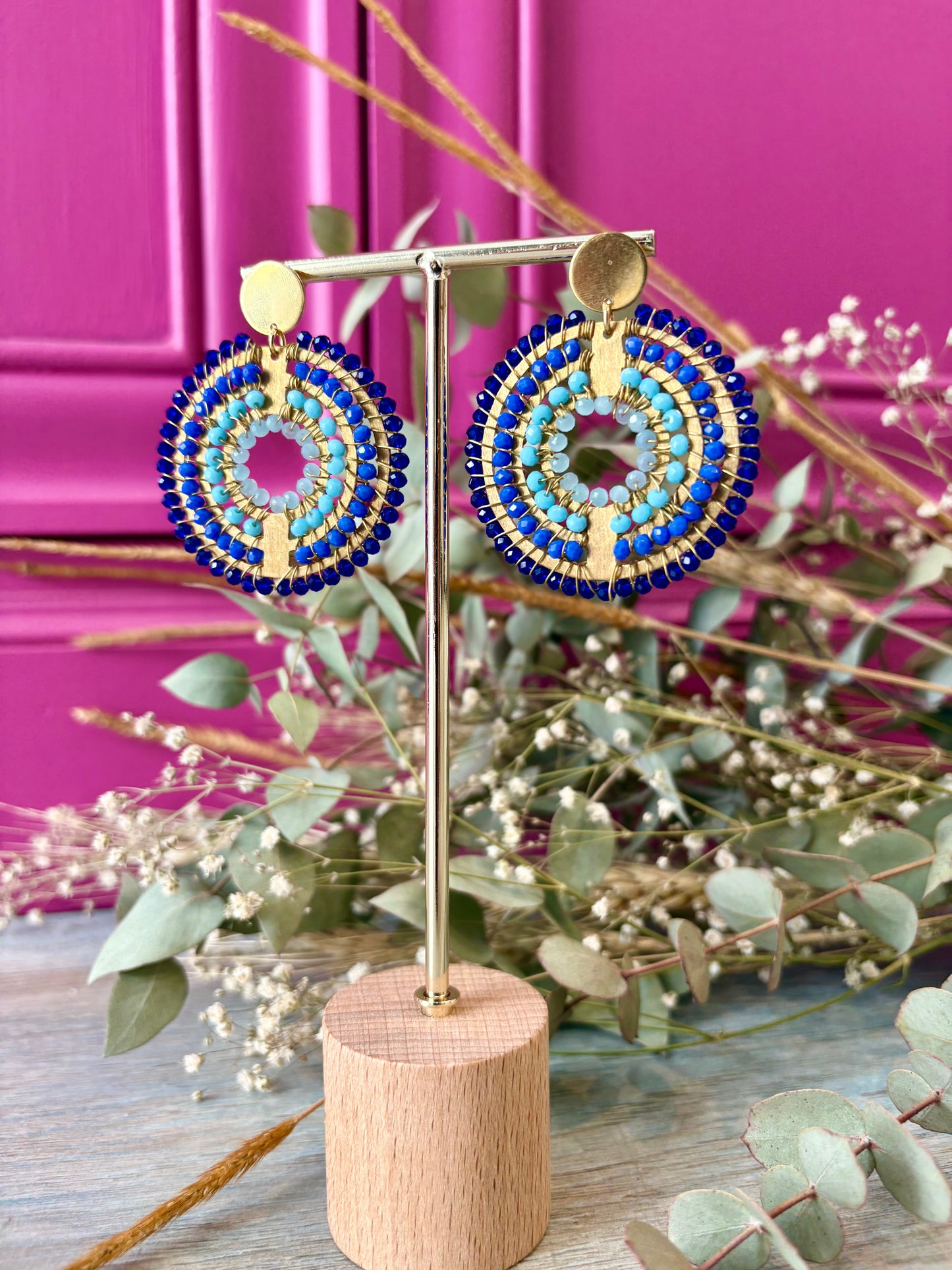 Pendientes Maxi tejidos Midi AZUL