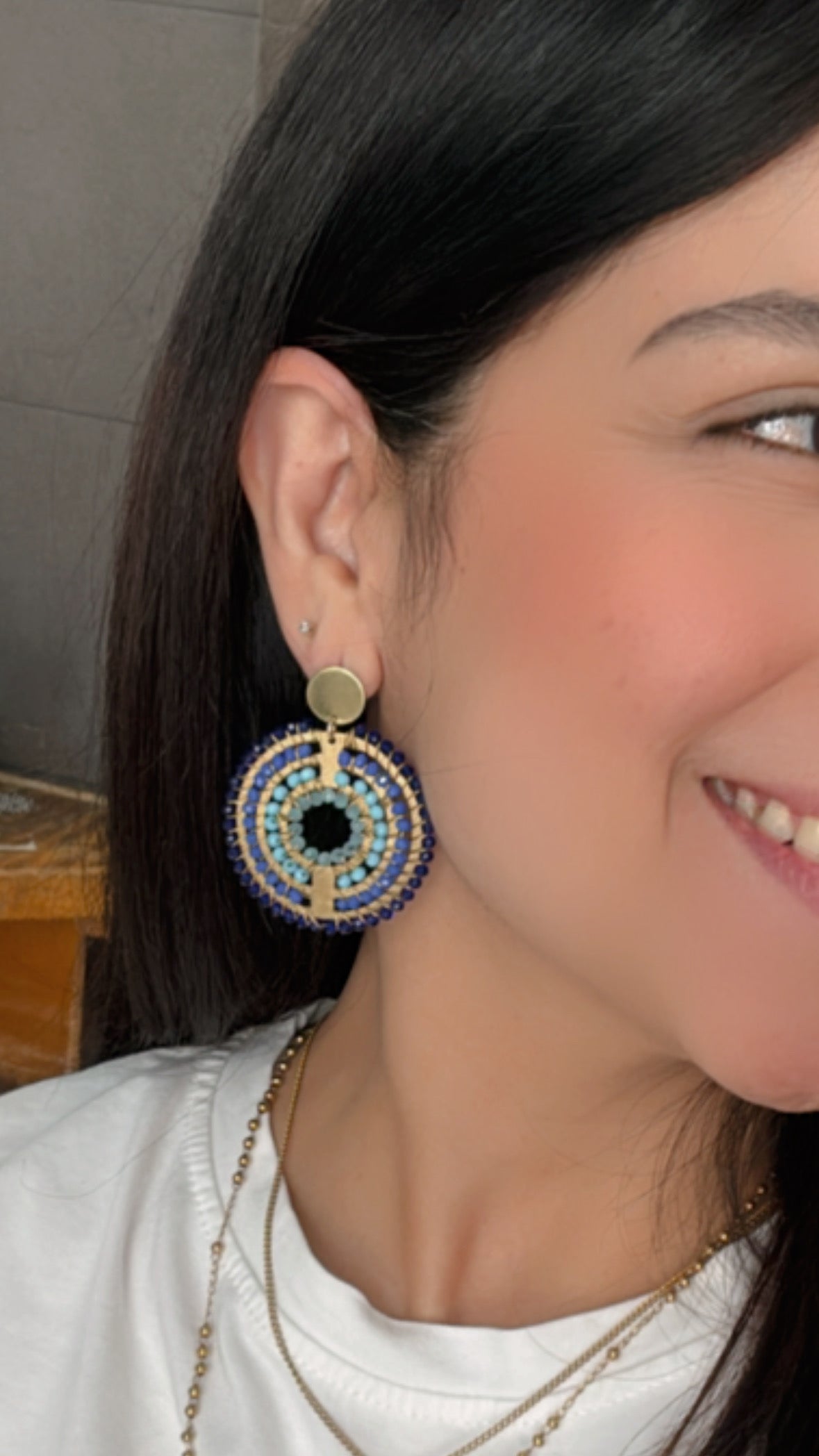 Pendientes Maxi tejidos Midi AZUL