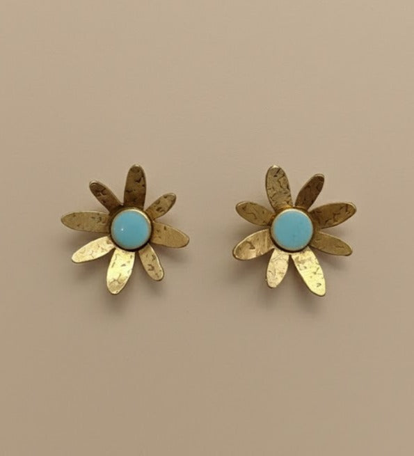 pendientes margaritas hechas en laton