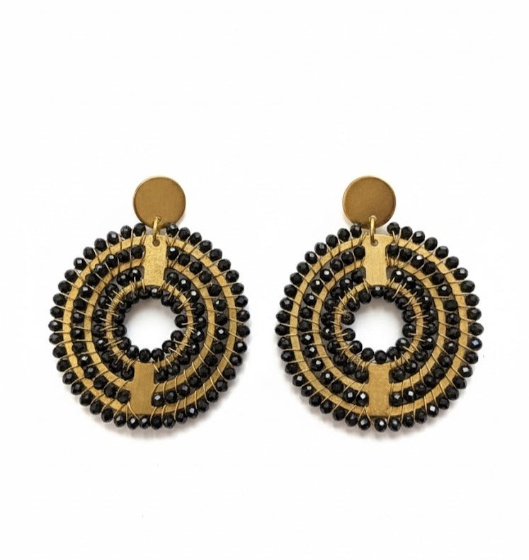 Maxi woven Midi BLACK earrings
