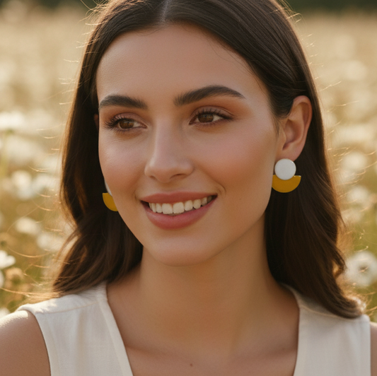 Pendientes Artesanales Semi Dia Claro