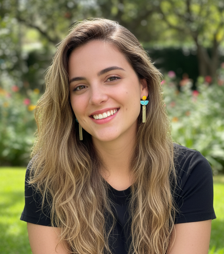 Pendientes artesanales de latón pintados a mano