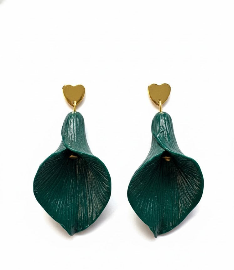 Cala Flower Earrings – resin and gold-plated steel (4 colors)
