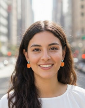 Pendientes Crepúsculo azul y naranja - pintados a mano