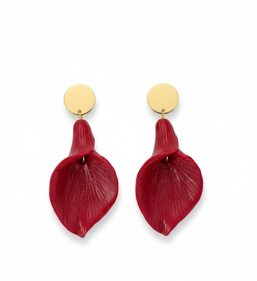 Cala Flower Earrings – resin and gold-plated steel (4 colors)