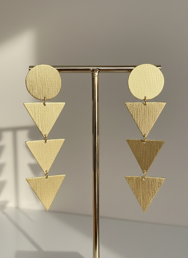 Pendientes de laton de triángulo y circulo