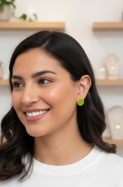 Yellow Earrings – yellow flower in hand-painted resin
