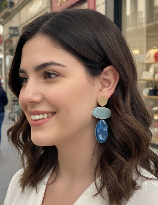 Pendientes Maxicolor Azules