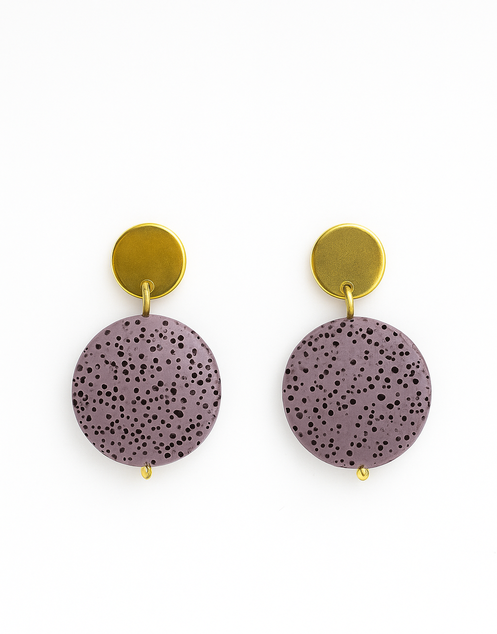 Pendientes Piedra Volcánica lila