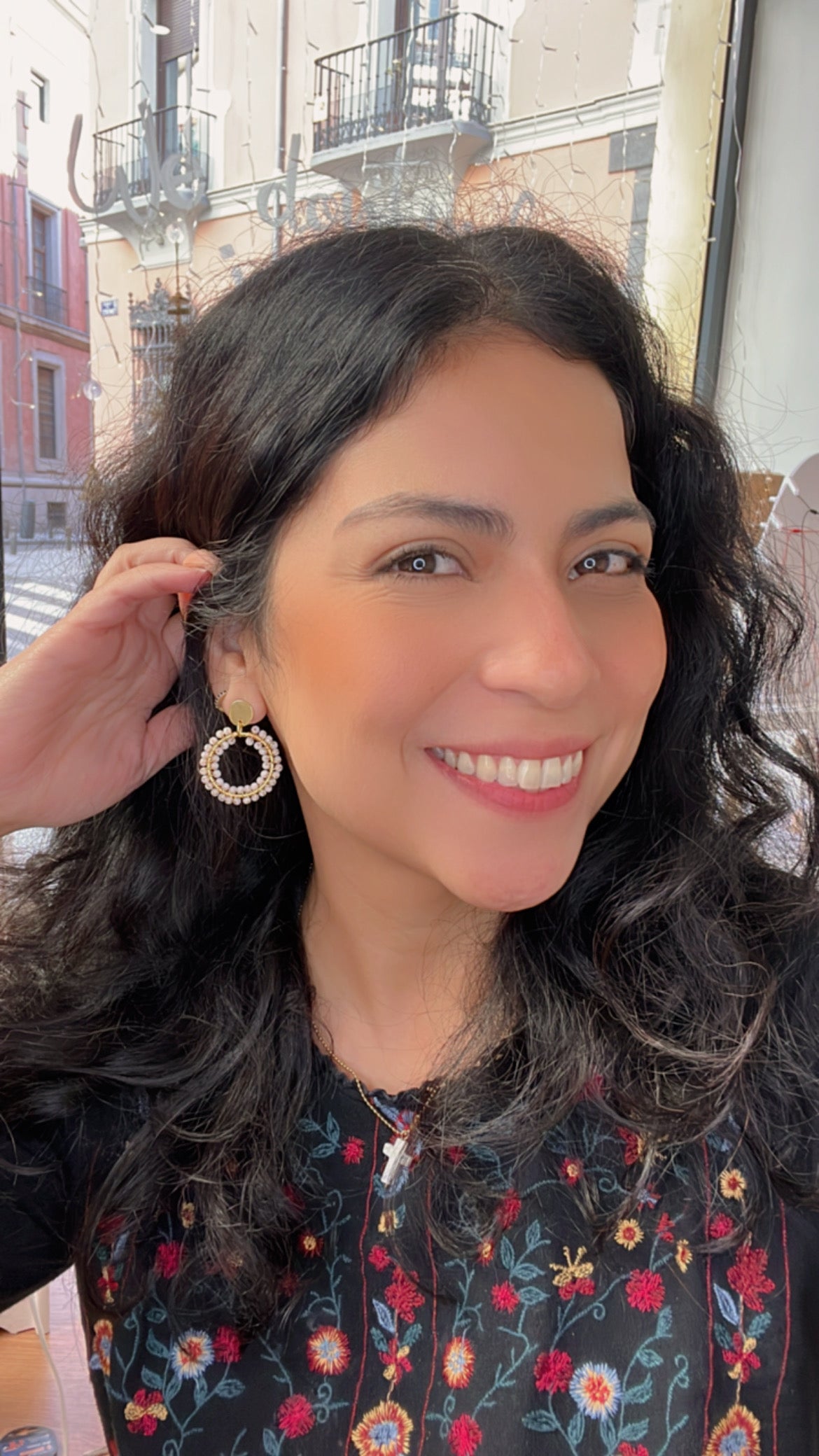 Small Hand-Woven Blue Earrings