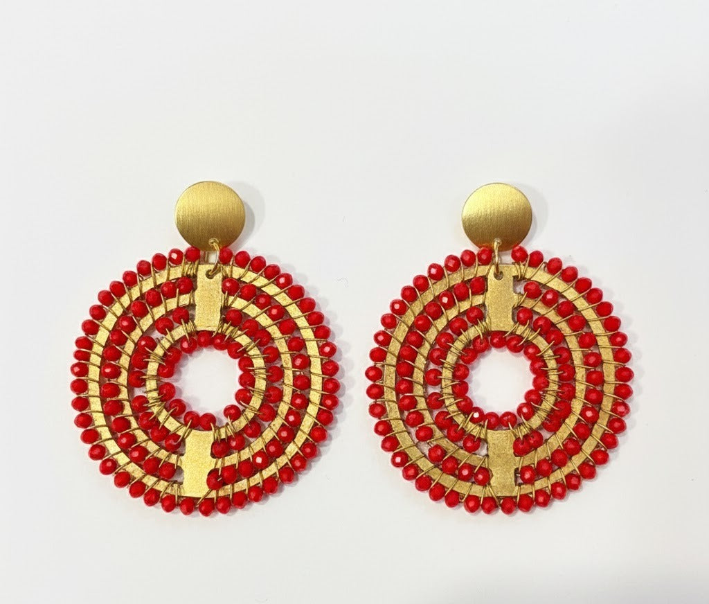 Pendientes Maxi tejidos Midi ROJOS