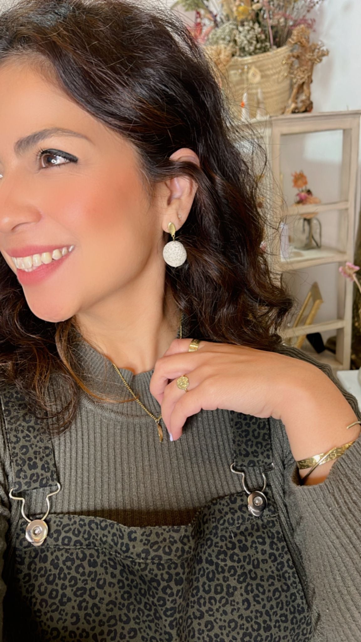 White Volcanic Stone Earrings