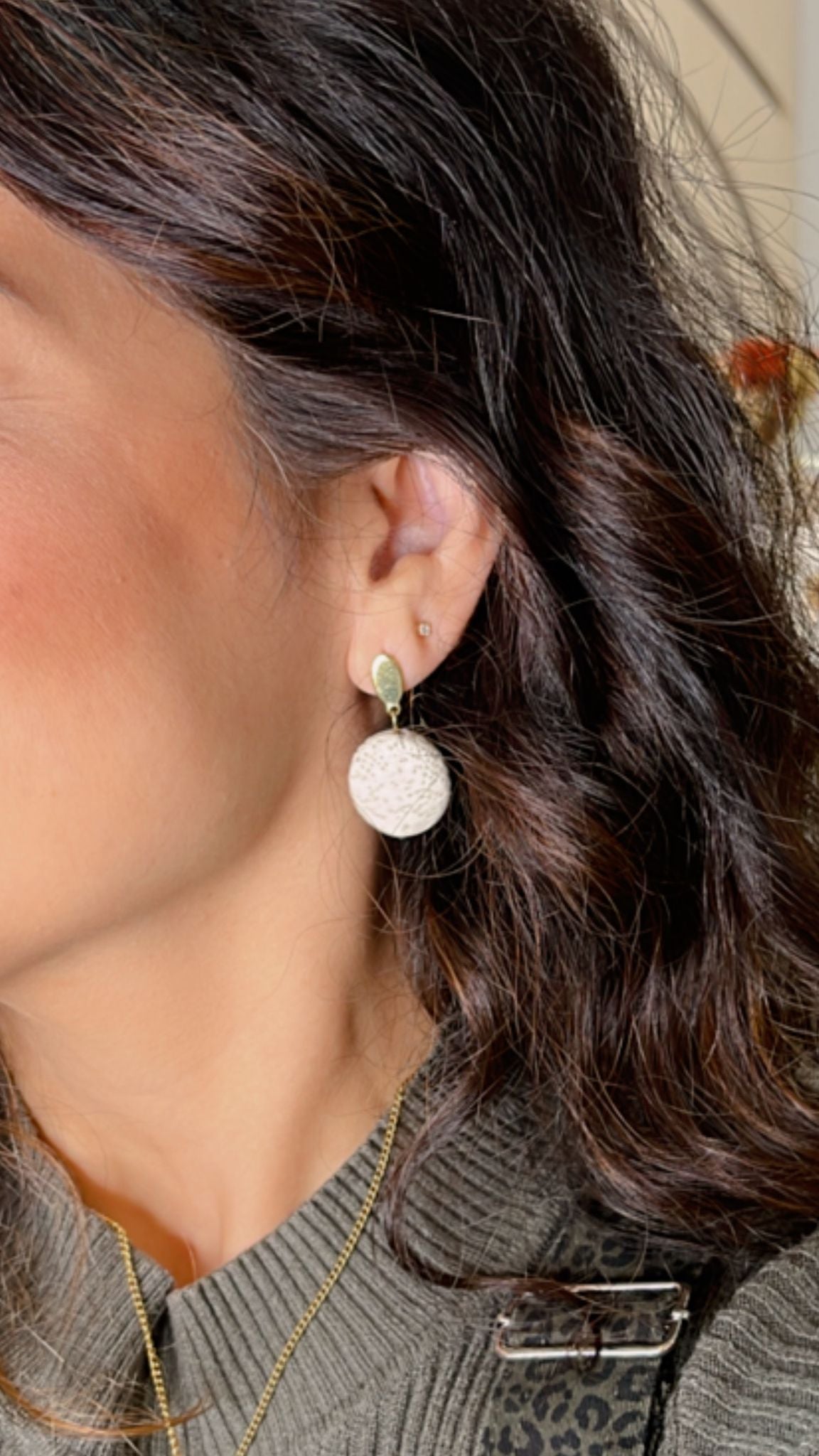 White Volcanic Stone Earrings