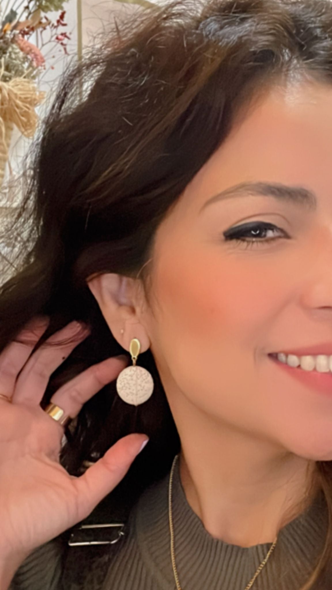 White Volcanic Stone Earrings