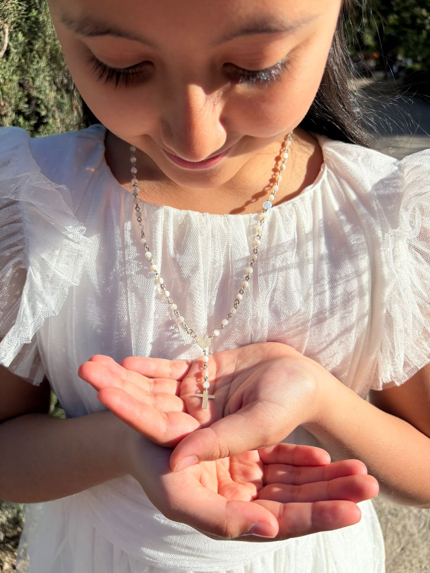 Rosary of stones - made of silver