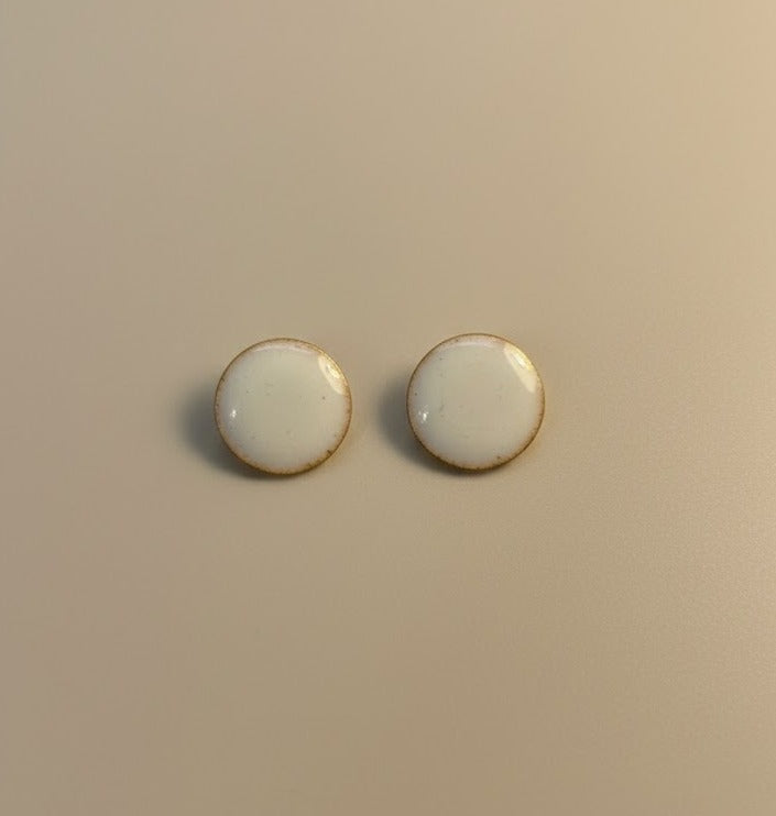 Pendientes Lunares Blancos MINI - pintados a mano