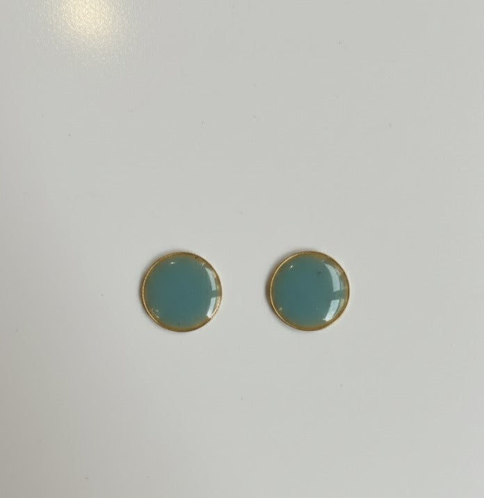Pendientes Lunares Turquesa MINI - pintados a mano