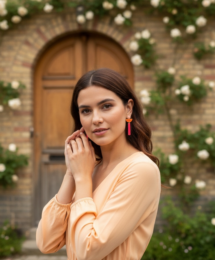 Summer Joy - Hand-painted handmade earrings