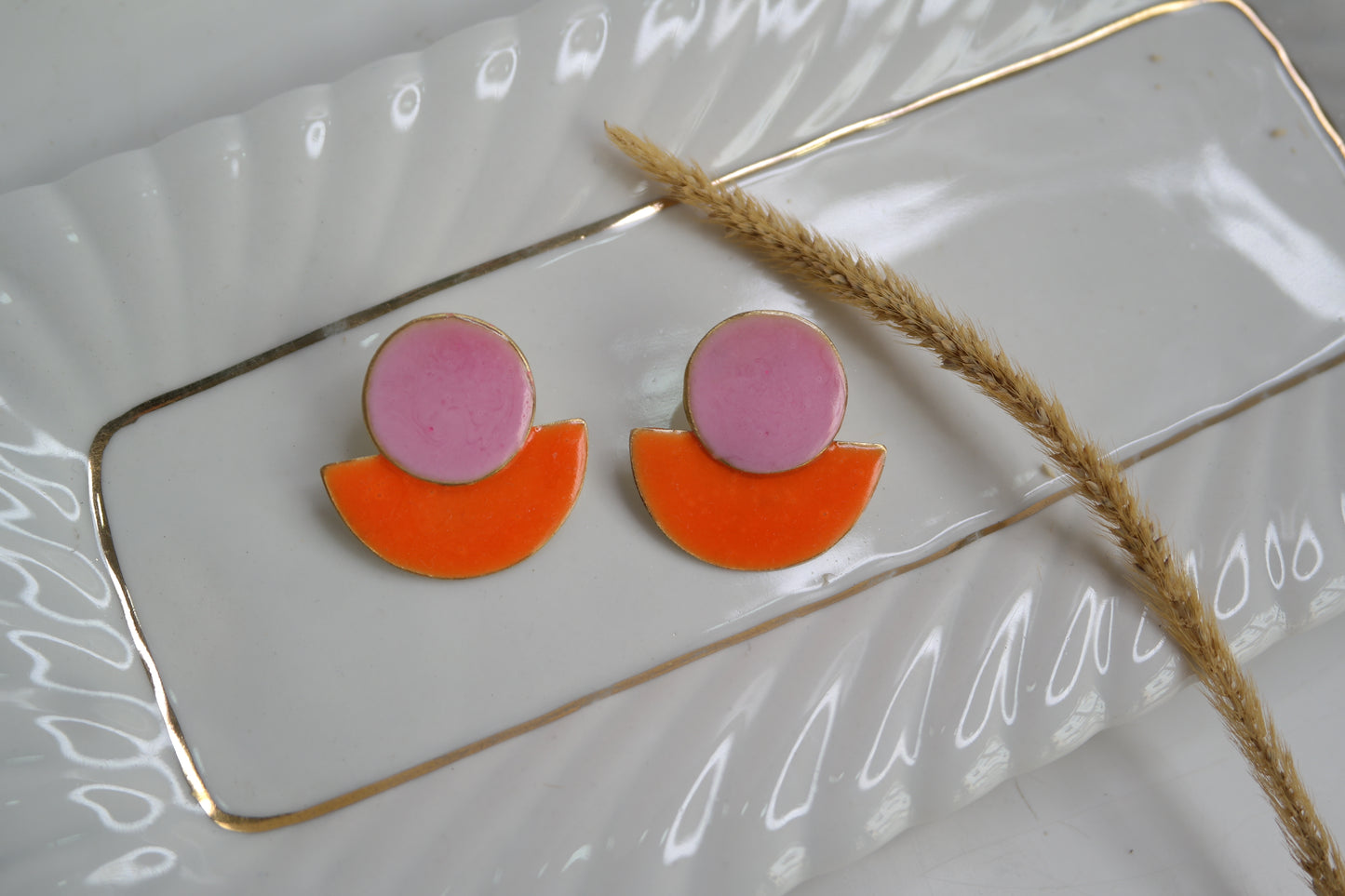 pendientes artesanales dulce naranja