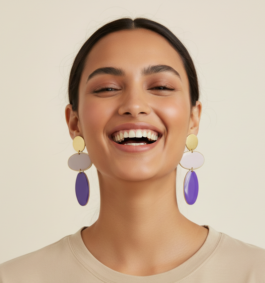 Pendientes Maxicolor Morados