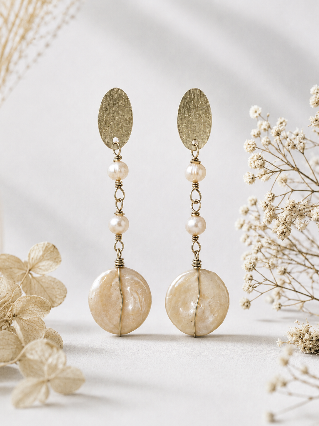 Pendientes Raíz Dulce · Plata y perlas cultivadas