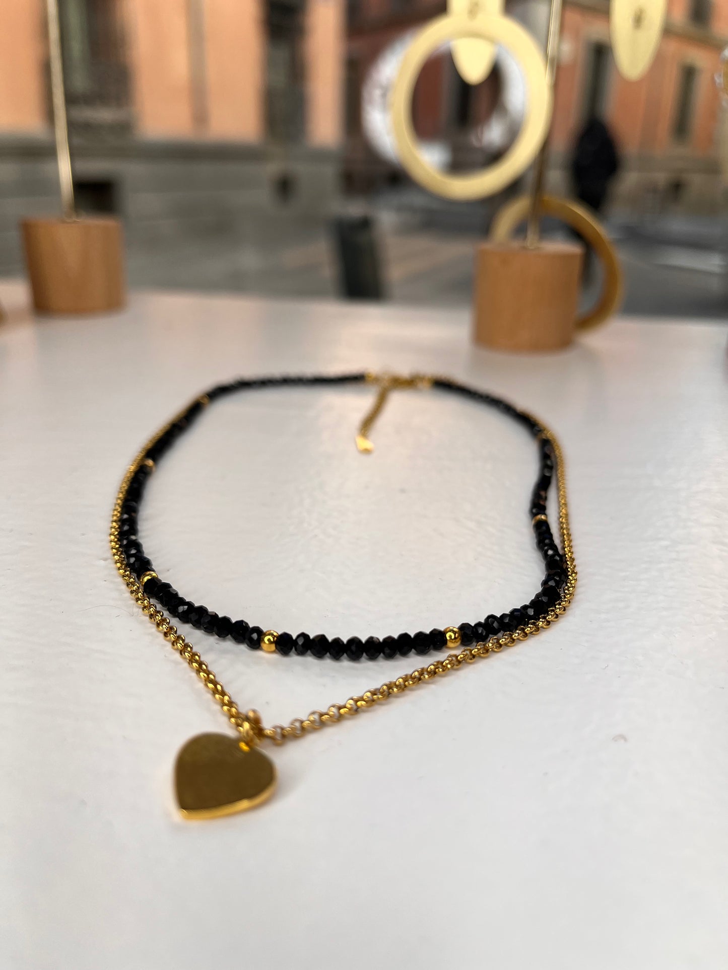 Double necklace with pendant
