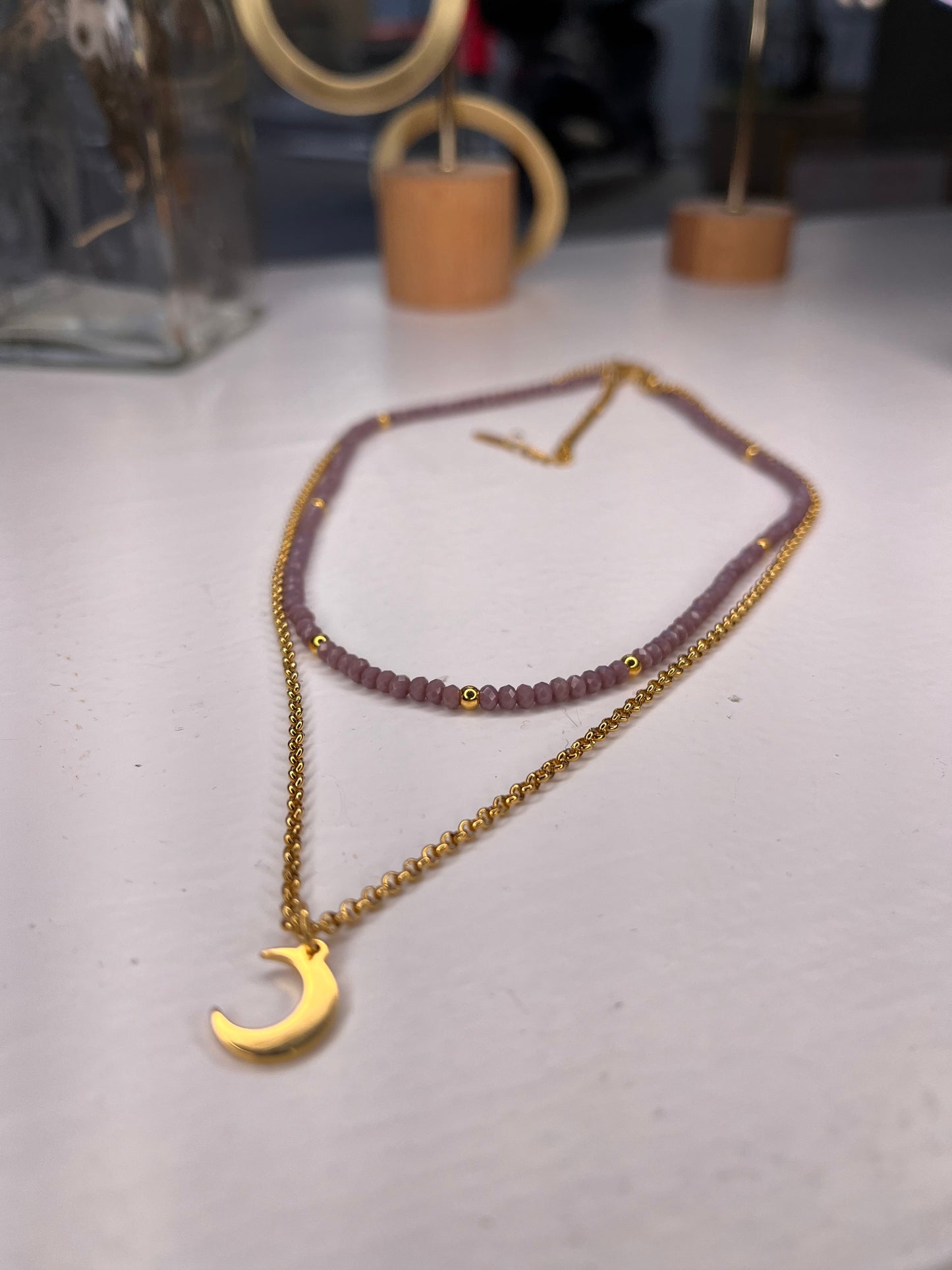Double necklace with pendant