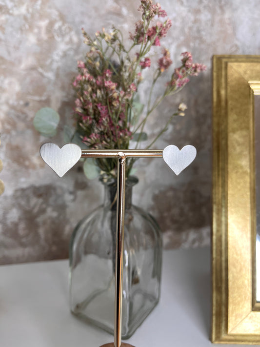Pendientes Corazón mediano - Hecho a mano en Plata 925