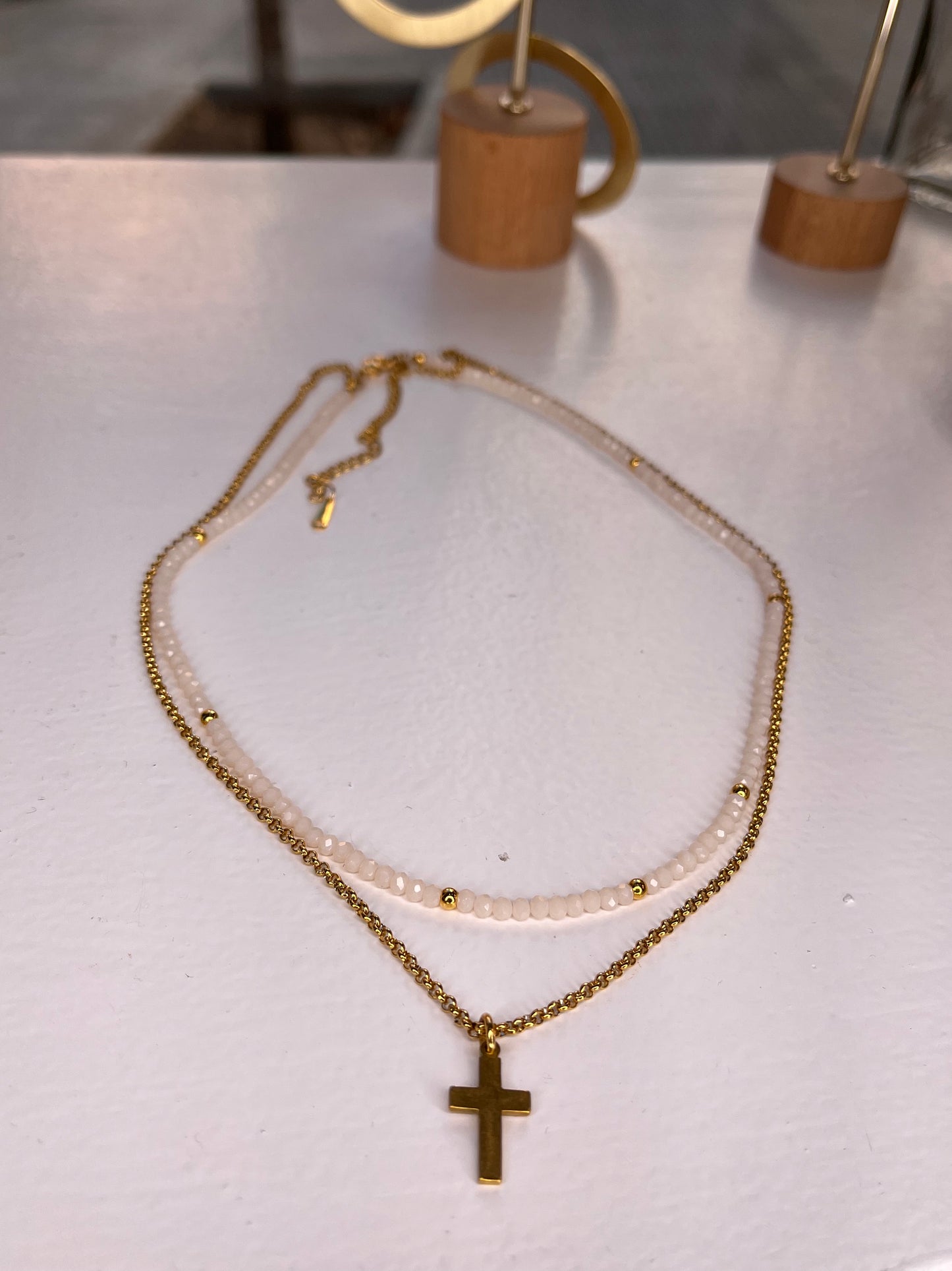 Double necklace with pendant