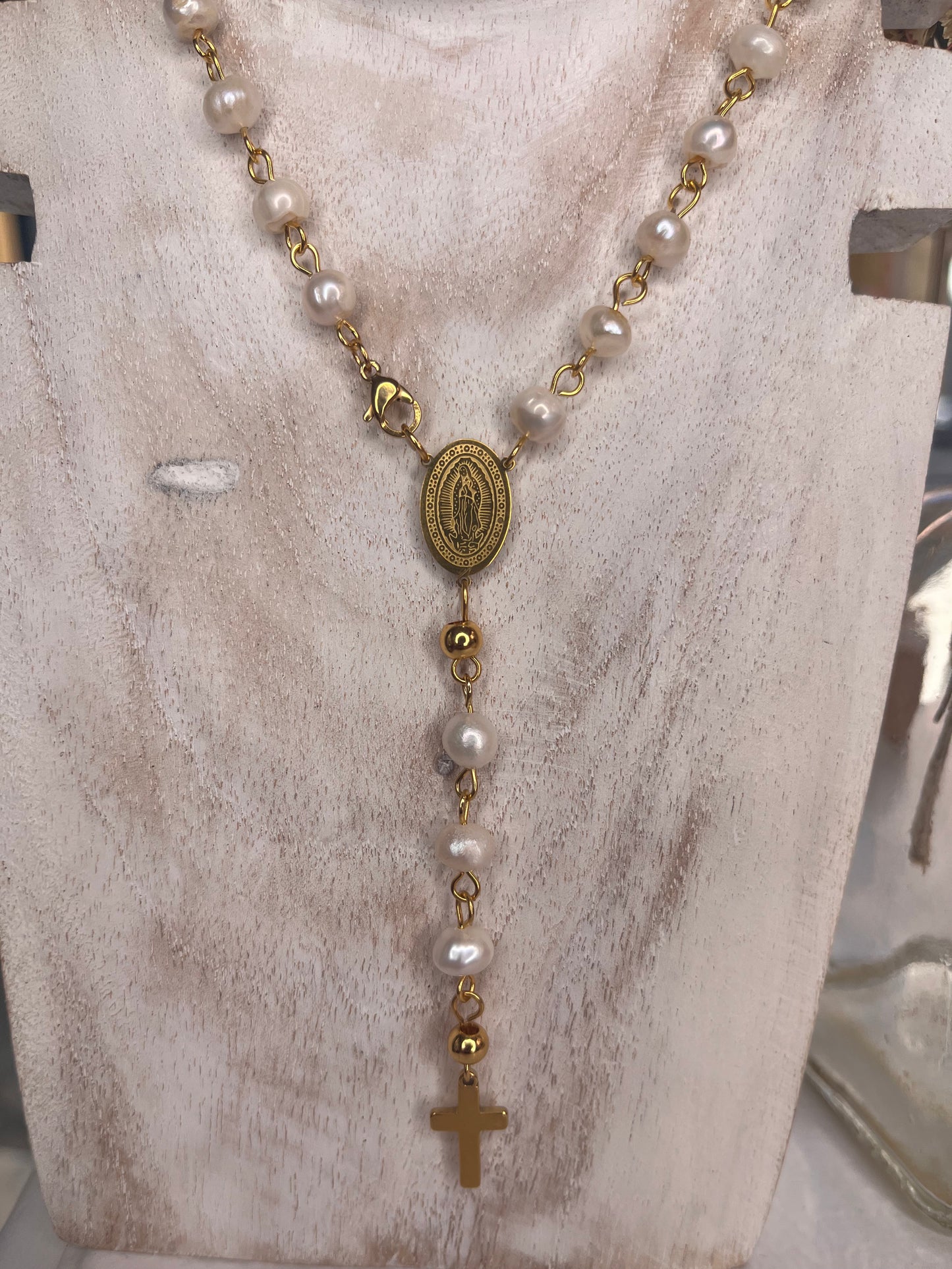 Pearl Rosary - made of brass
