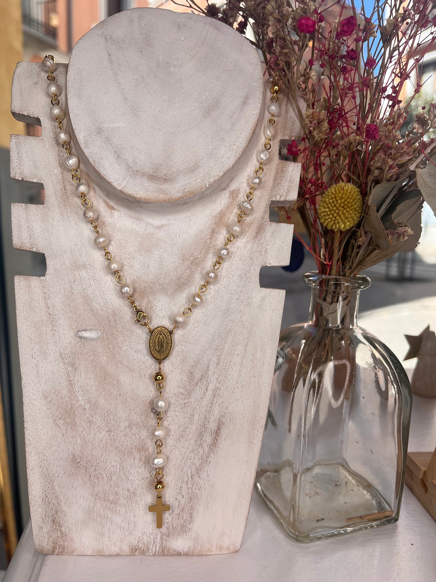 Pearl Rosary - made of brass