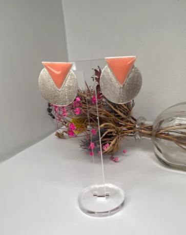 Pendientes Belén Rosa palo- Hechos a mano en Plata 925