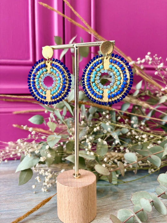 Pendientes Maxi tejidos Midi AZUL