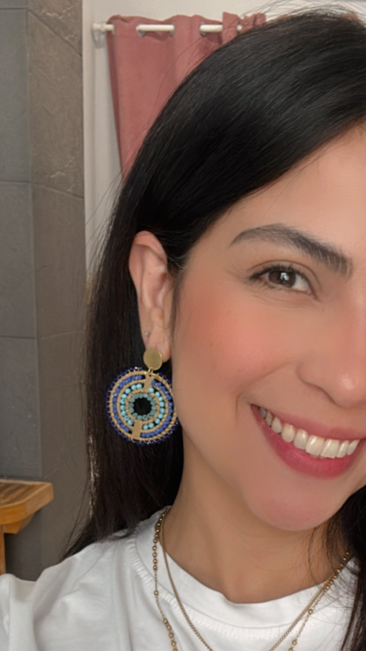 Pendientes Maxi tejidos Midi AZUL