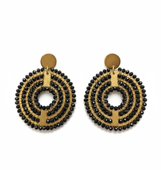 Maxi woven Midi BLACK earrings