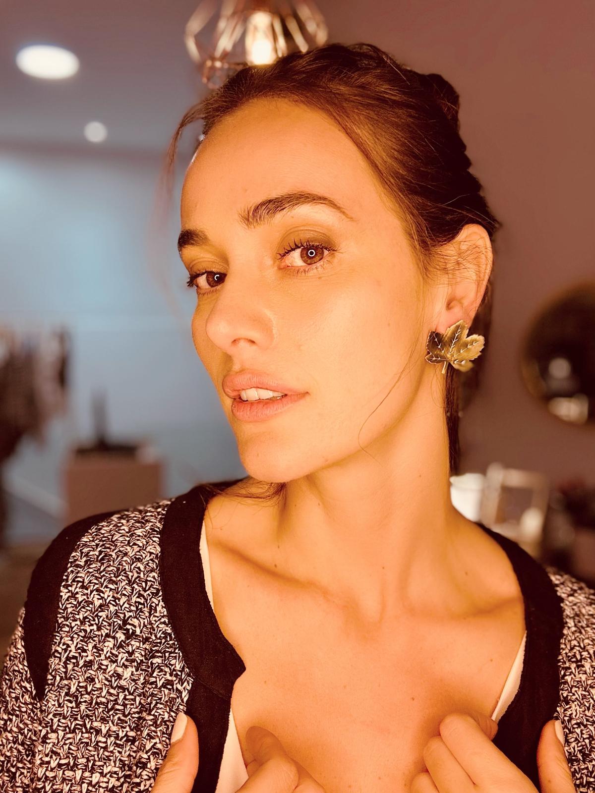 Mujer pendientes otoño en latón 