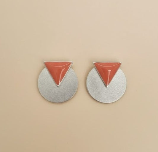 Pendientes Belén Rosa palo- Hechos a mano en Plata 925