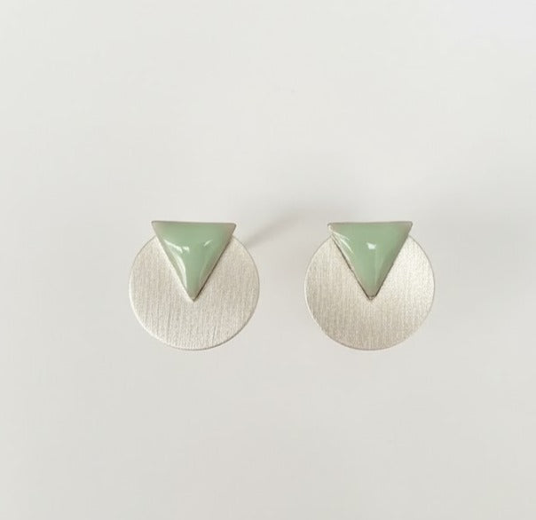 Pendientes Belén verde claro- Hechos a mano en Plata 925