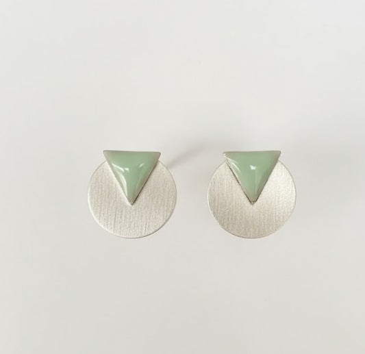 Pendientes Belén verde claro- Hechos a mano en Plata 925