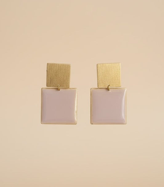 Pendientes Acuadritos Lila - hechos a mano
