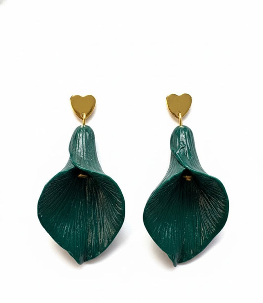Cala Flower Earrings – resin and gold-plated steel (4 colors)