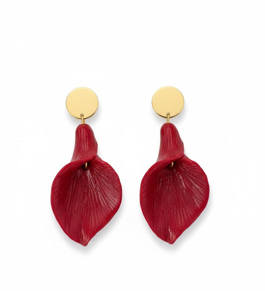Cala Flower Earrings – resin and gold-plated steel (4 colors)