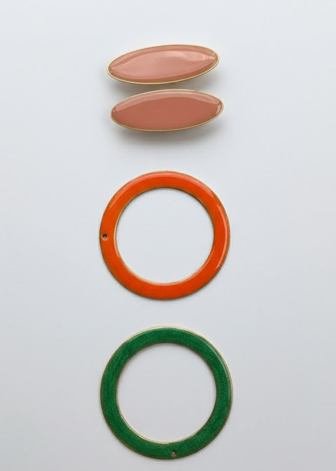 Aurora Dance Earrings - Reversible maxi earrings in brass and hand-painted resin