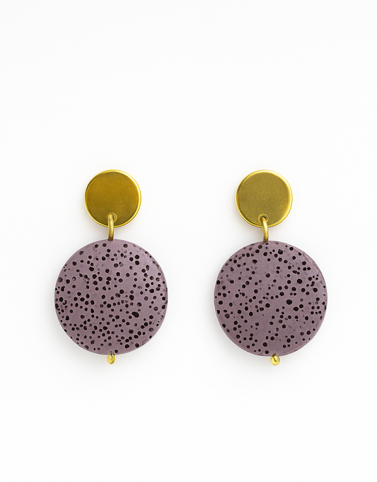 Pendientes Piedra Volcánica lila