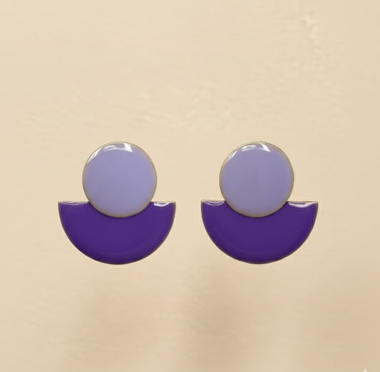 Pendientes Artesanales Semi morados
