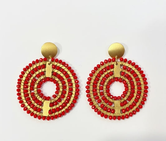 Pendientes Maxi tejidos Midi ROJOS