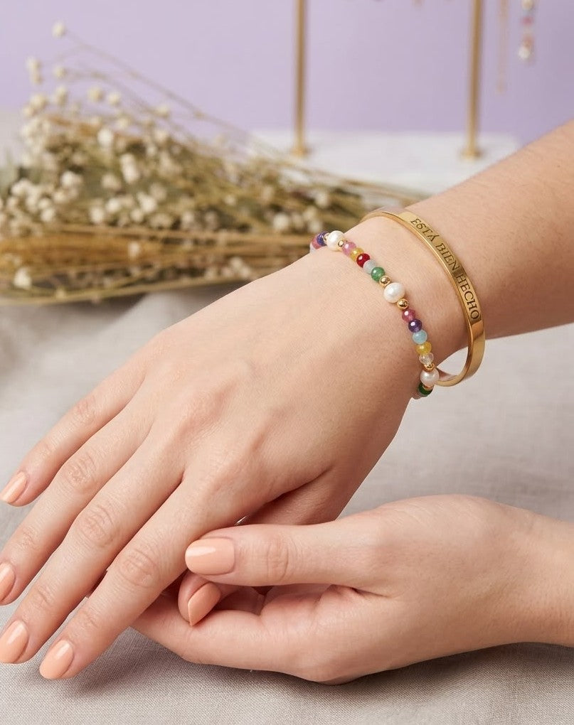 Pulsera  Elástica y Artesanal “Color y Alma” –