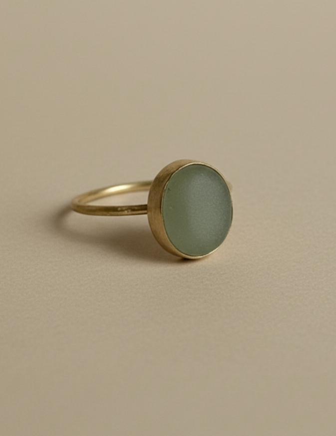 Anillo de Latón y Aventurina - Alma Verde